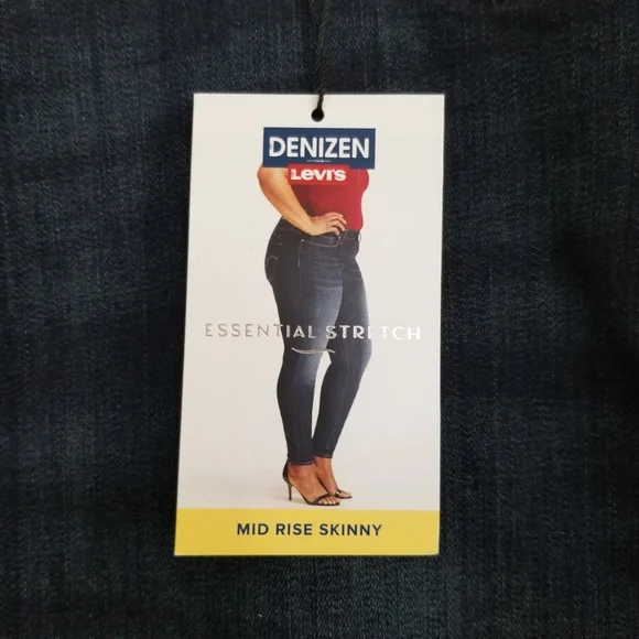 NWT Denizen Levi's Dark Wash Mid Rise Skinny Jeans Size 26 - Picture 8 of 9